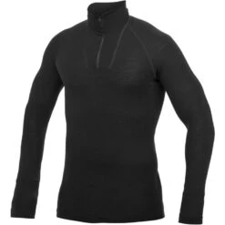 Woolpower Zip Turtleneck LITE Unisex Undershirt - Black