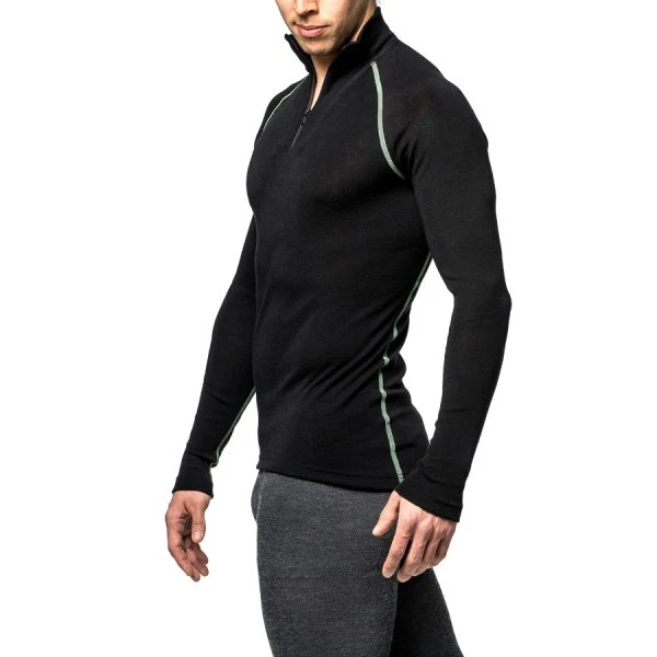 Woolpower Zip Turtleneck LITE Unisex Undershirt - Black 2 Woolpower Zip Turtleneck LITE Unisex Undershirt - Black - Afbeelding 2