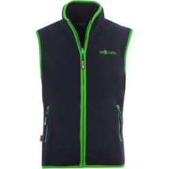 Trollkids Arendal Kinder Vest - Navy/Viper Green