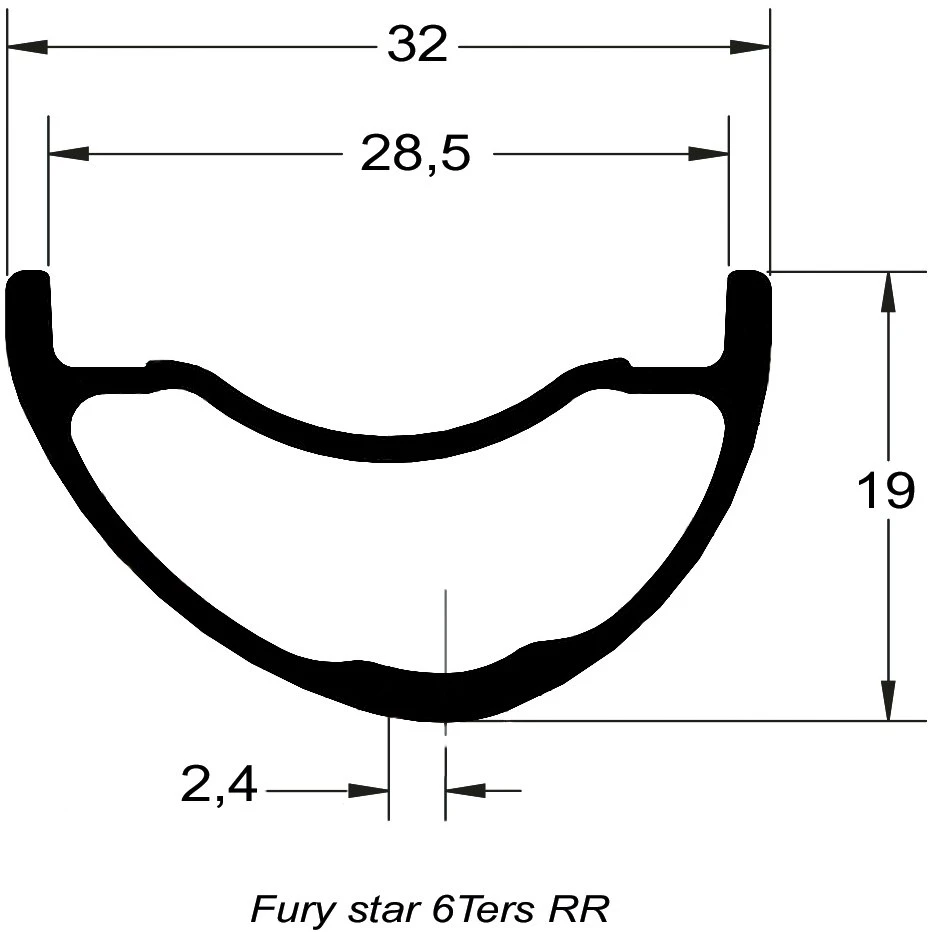 DUKE Fury Star 6TERS Rear Rim 29" - 32 Holes 3 DUKE Fury Star 6TERS Rear Rim 29" - 32 Holes - Afbeelding 3