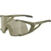 Alpina Hawkeye Glasses - Olive Matt/Q-Lite Silver Mirror