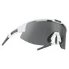 Bliz Matrix Small Bril - Shiny White / Smoke With Silver Mirror