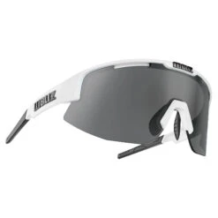 Bliz Matrix Small Bril - Shiny White / Smoke With Silver Mirror