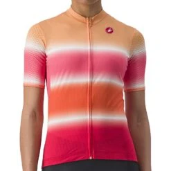 Castelli Dolce Dames Fietsshirt Met Korte Mouwen - Soft Orange/hibiscus 866