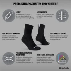 GripGrab Lightweight SL Sokken - Black -Fiets Verkoop gripgrab lightweight sl socks black 13 1199177