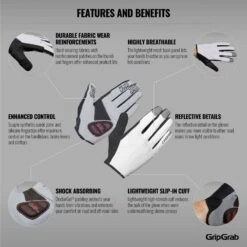 GripGrab Shark Gevoerde Handschoenen Met Lange Vingers - White -Fiets Verkoop gripgrab shark padded full finger gloves white 6 1201389