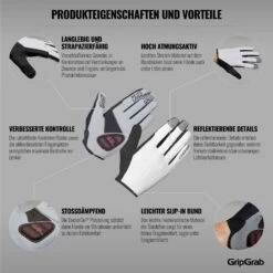 GripGrab Shark Gevoerde Handschoenen Met Lange Vingers - White -Fiets Verkoop gripgrab shark padded full finger gloves white 8 1201390