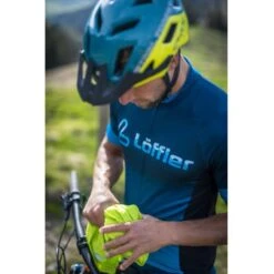 Loeffler Löffler Full Zip Messenger Mid Fietsshirt - Deep Water/indigo 475 -Fiets Verkoop loeffler bike jersey fz messenger mid deep water indigo 475 12 1322707