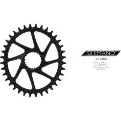 Garbaruk Melon MTB Chainring - Direct Mount / Oval / Narrow-Wide - For Shimano Deore XT M8100 / SLX M7100 - Black