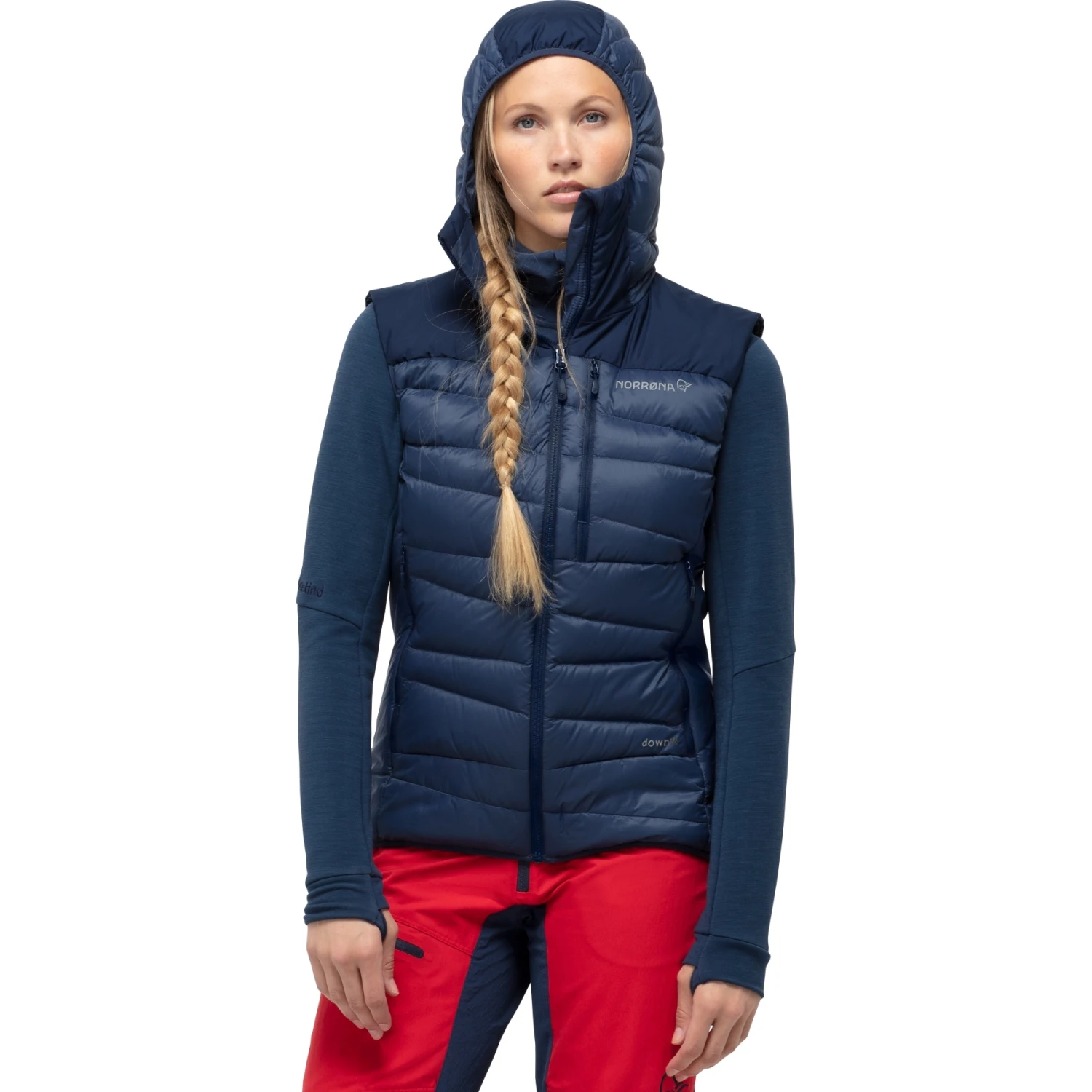 Norrona Falketind Down750 Donzen Bodywarmer Dames - Indigo Night 1 Norrona Falketind Down750 Donzen Bodywarmer Dames - Indigo Night