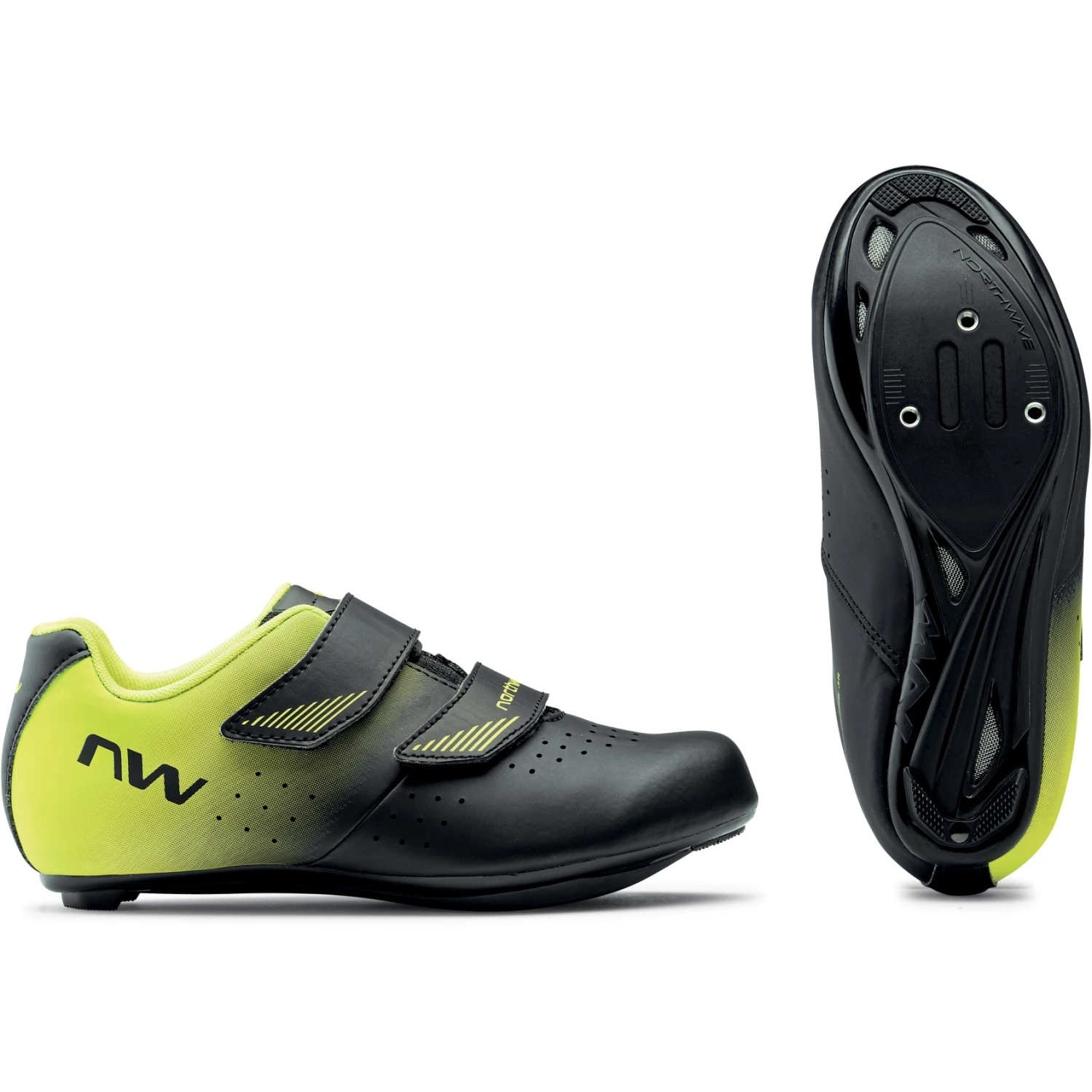 Northwave Core Kinder Racefietsschoenen - Zwart/neon Geel 04 4 Northwave Core Kinder Racefietsschoenen - Zwart/neon Geel 04 - Afbeelding 4