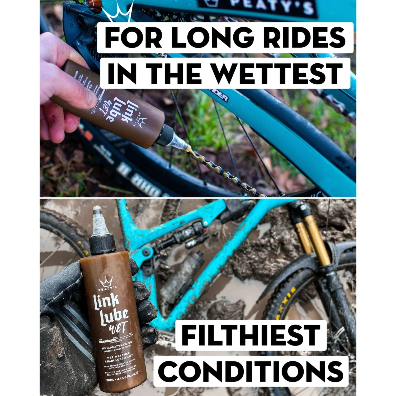 Peaty's LinkLube Wet Chain Oil - 120ml 2 Peaty's LinkLube Wet Chain Oil - 120ml - Afbeelding 2