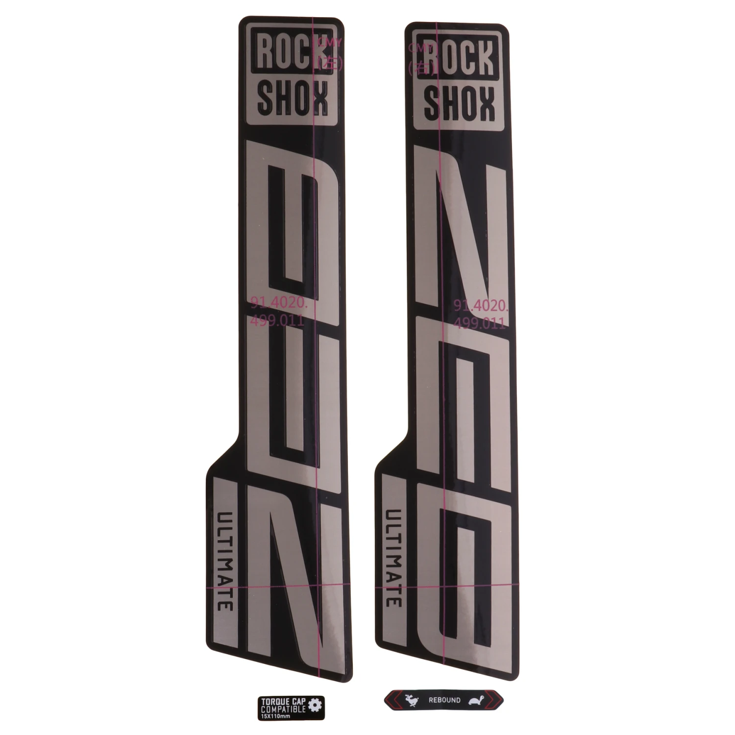 RockShox Decal Kit For 27.5/29" ZEB Ultimate - Gloss Polar Foil For High Gloss Black (2021) 1 RockShox Decal Kit For 27.5/29" ZEB Ultimate - Gloss Polar Foil For High Gloss Black (2021)