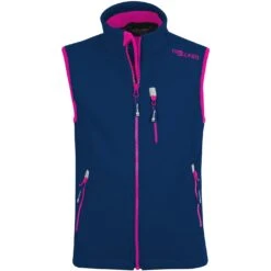 Trollkids Trollfjord Kids Softshell Vest - Navy/Magenta