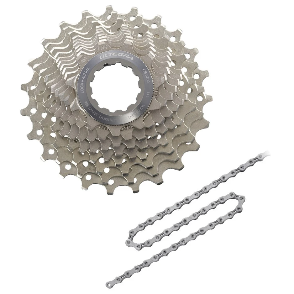 Shimano Ultegra 10-speed Wear & Tear Set - CS-6700 Cassette + CN-6701 Chain 1 Shimano Ultegra 10-speed Wear & Tear Set - CS-6700 Cassette + CN-6701 Chain